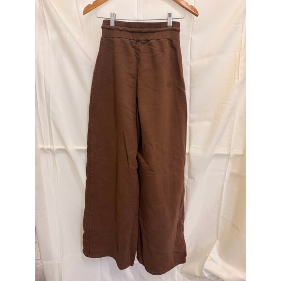 The Mayfair Group I Am Always Evolving Brown Flare Wide Leg Sweatpants XS - Picture 3 of 4